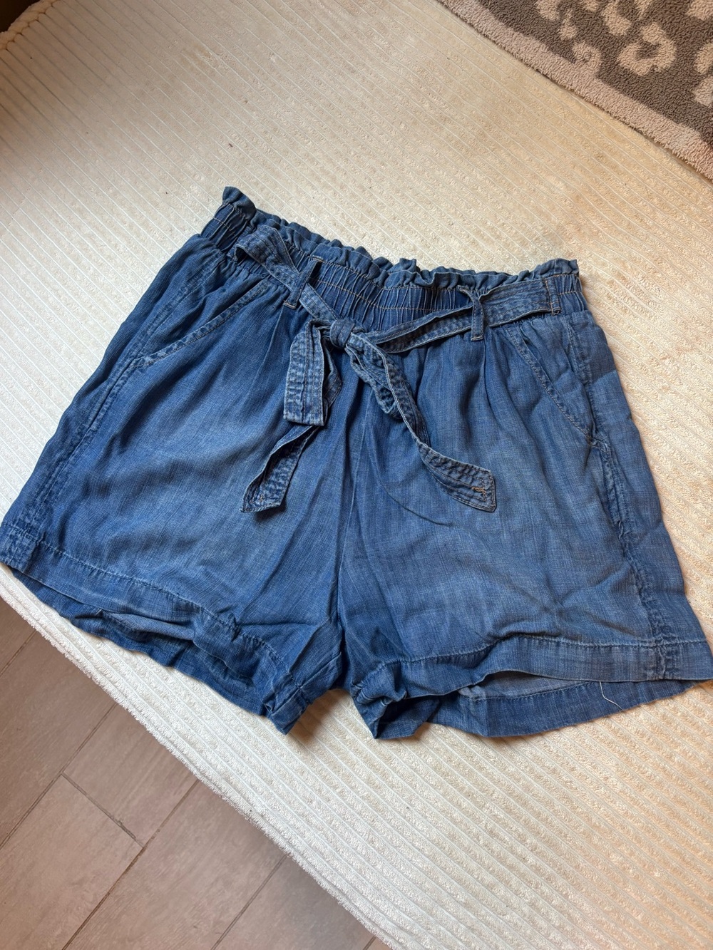 Knox Rose Blue Tie-Waist High-Rise Casual Shorts